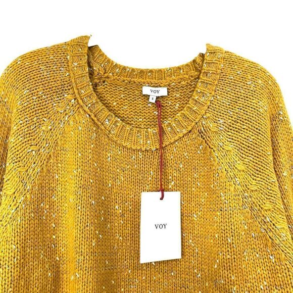 NEW‎ Anthropologie VOY mustard knit sweater Size S yellow mustard fall - Picture 4 of 6